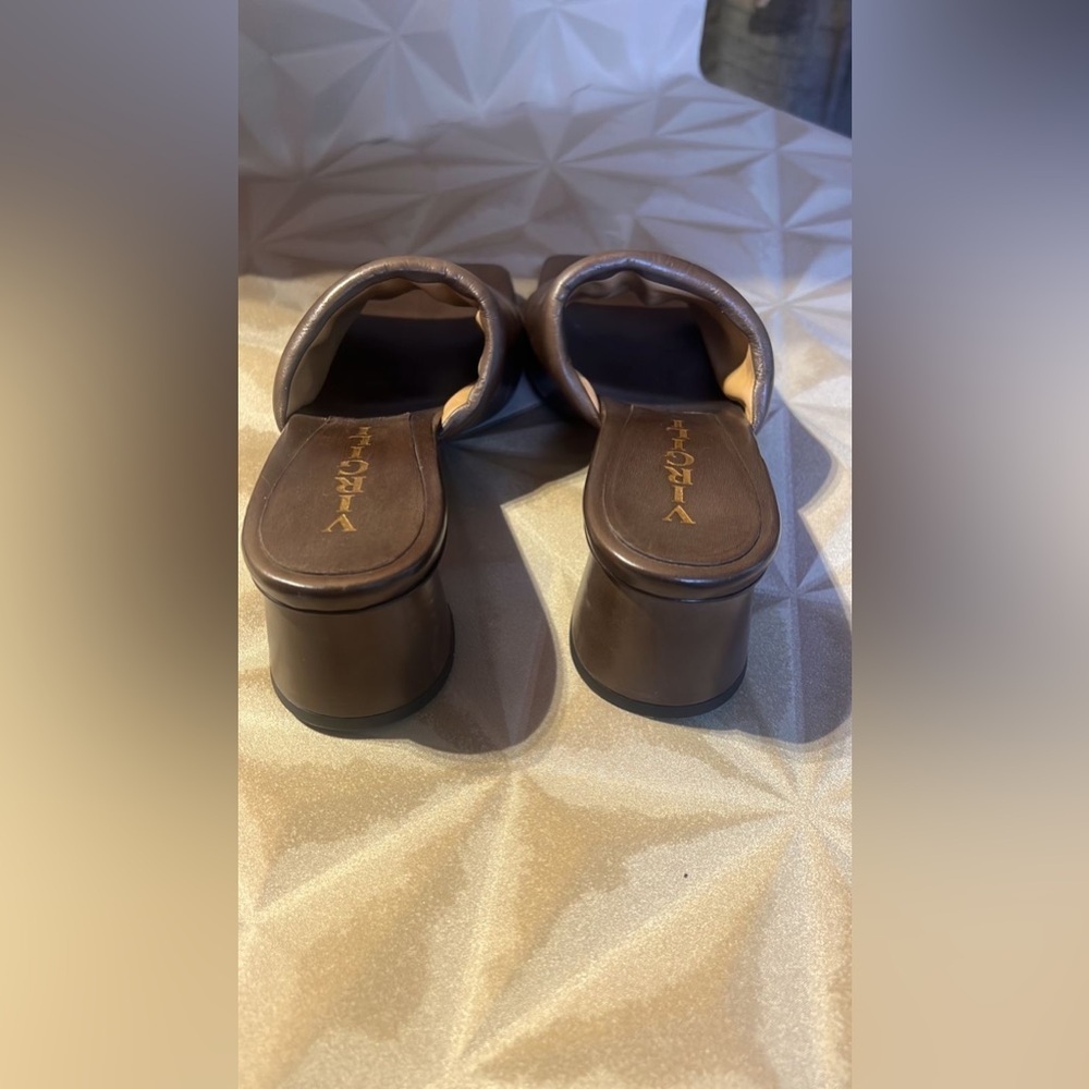 NWT AND BOX MADE IN ITALY VITTORIO VIRGILI Brown Leather Shoes - Picture 3 of 11